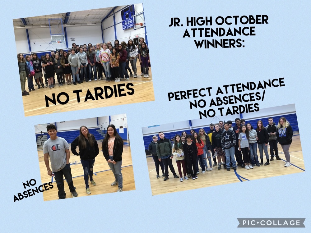 Jr. High October Attendance  Awards: