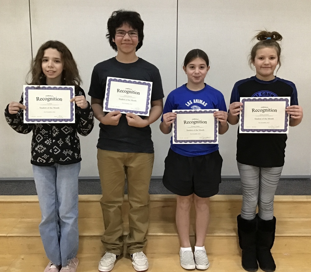 4th & 5th grade November Students of the Month