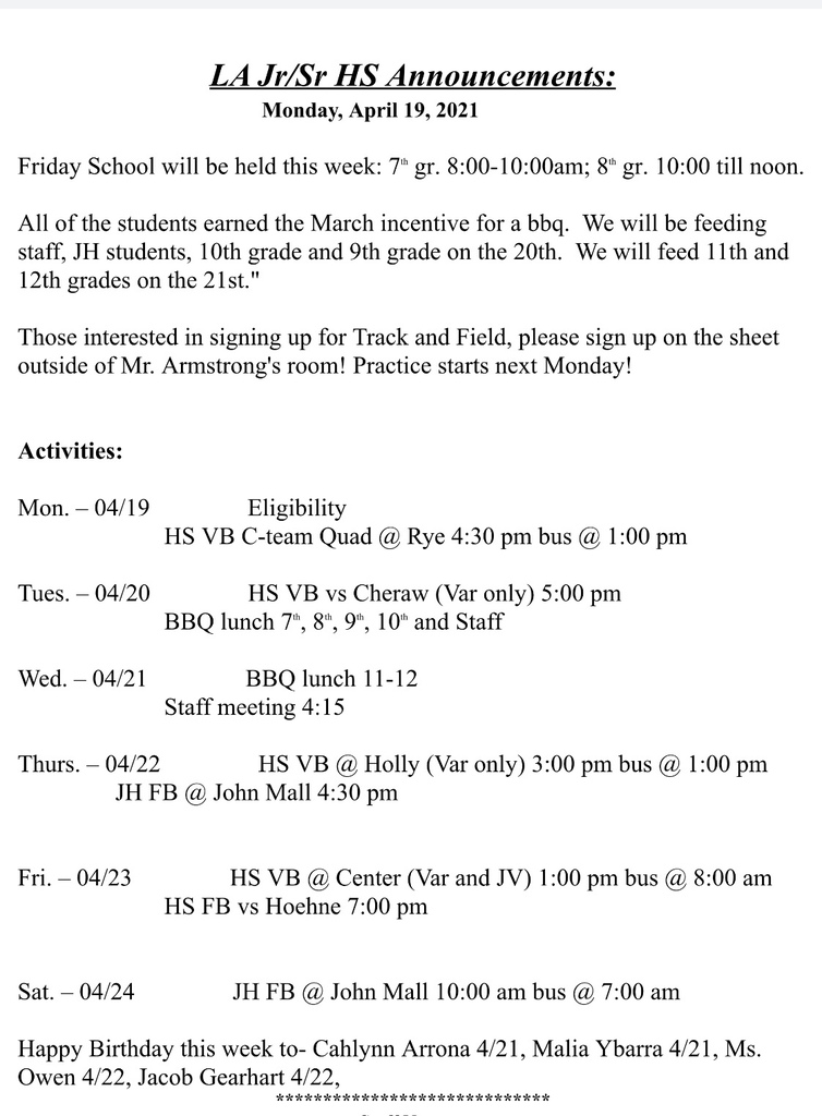 Jr/sr announcements